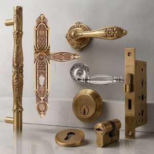 Decorative luxury door handles and architectural hardware