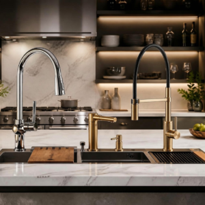 Premium kitchen faucet in a contemporary kitchen