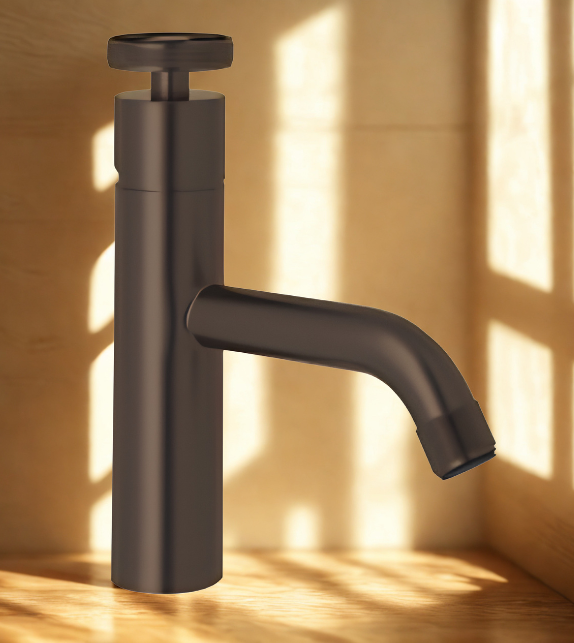 Matte black contemporary bathroom basin mixer